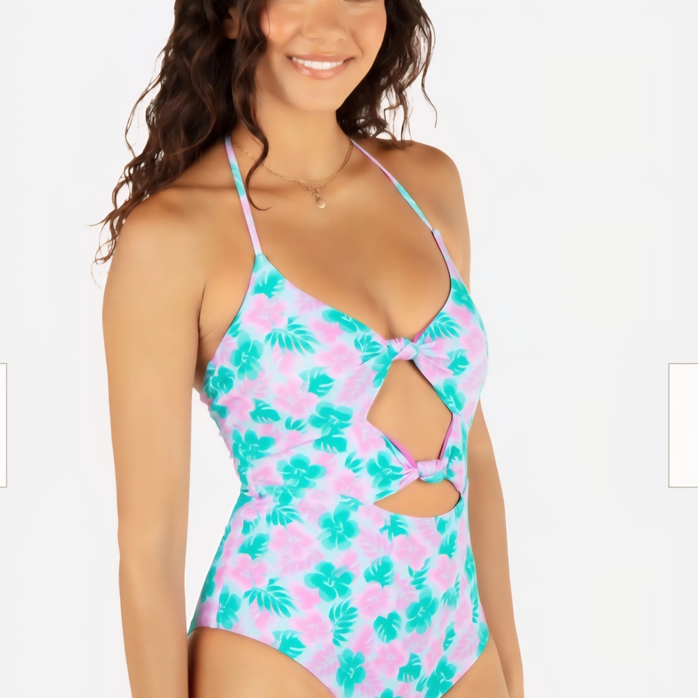 Hurley Lani Floral Cheeky Knot One Piece